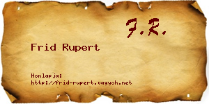 Frid Rupert névjegykártya